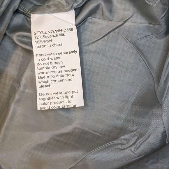 60s-inspired Retro Houndstooth Plaid Grey Long Sleeve Dress Silk/Wool L/XL - Picture 13 of 16